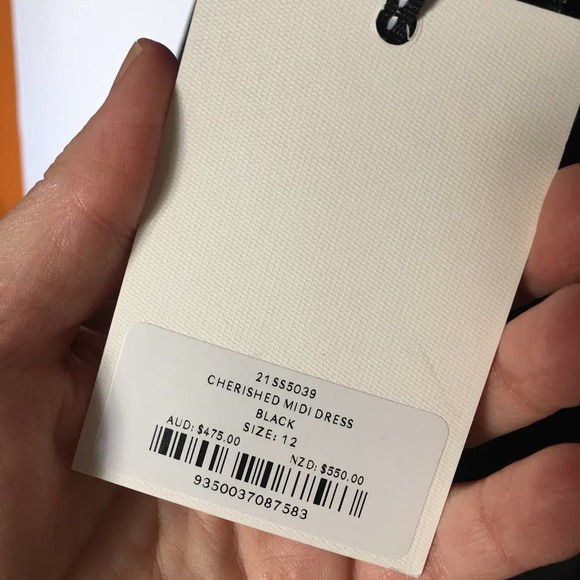 AJE Cherished Puff Sleeve Midi Dress - Black, Australia12/US 8 - New with tags - Picture 16 of 16